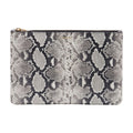 Anine Bing Python-Print Calfskin Clutch — Gray