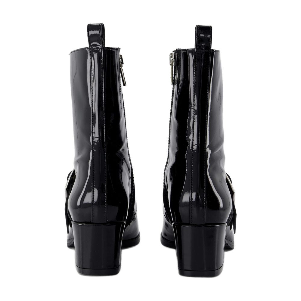 Carel Polished Calfskin Boot — Black