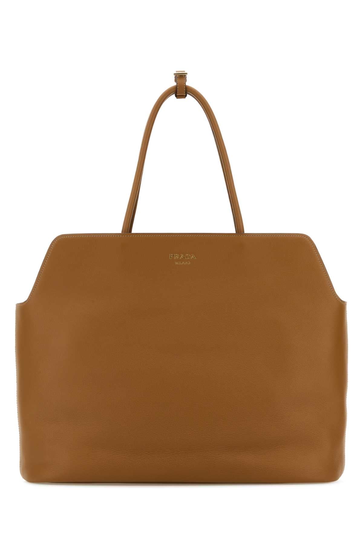 Prada Shopping Shoulder Bag — Brown