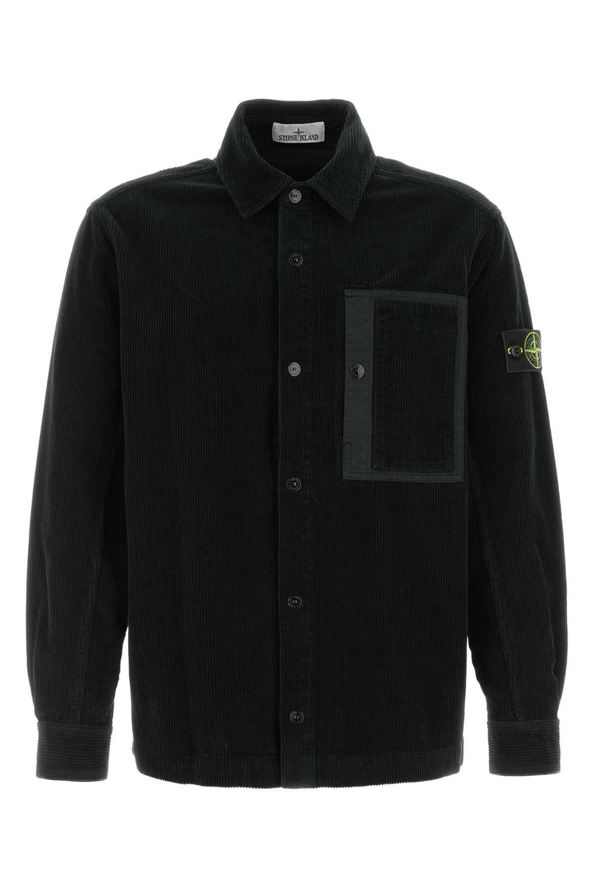 Stone Island Cotton Corduroy Shirt — Black