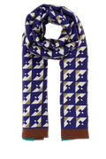 Miu Miu Geometric Silk Scarf — Navy