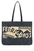 Ferragamo Sign Tote Bag — Blue