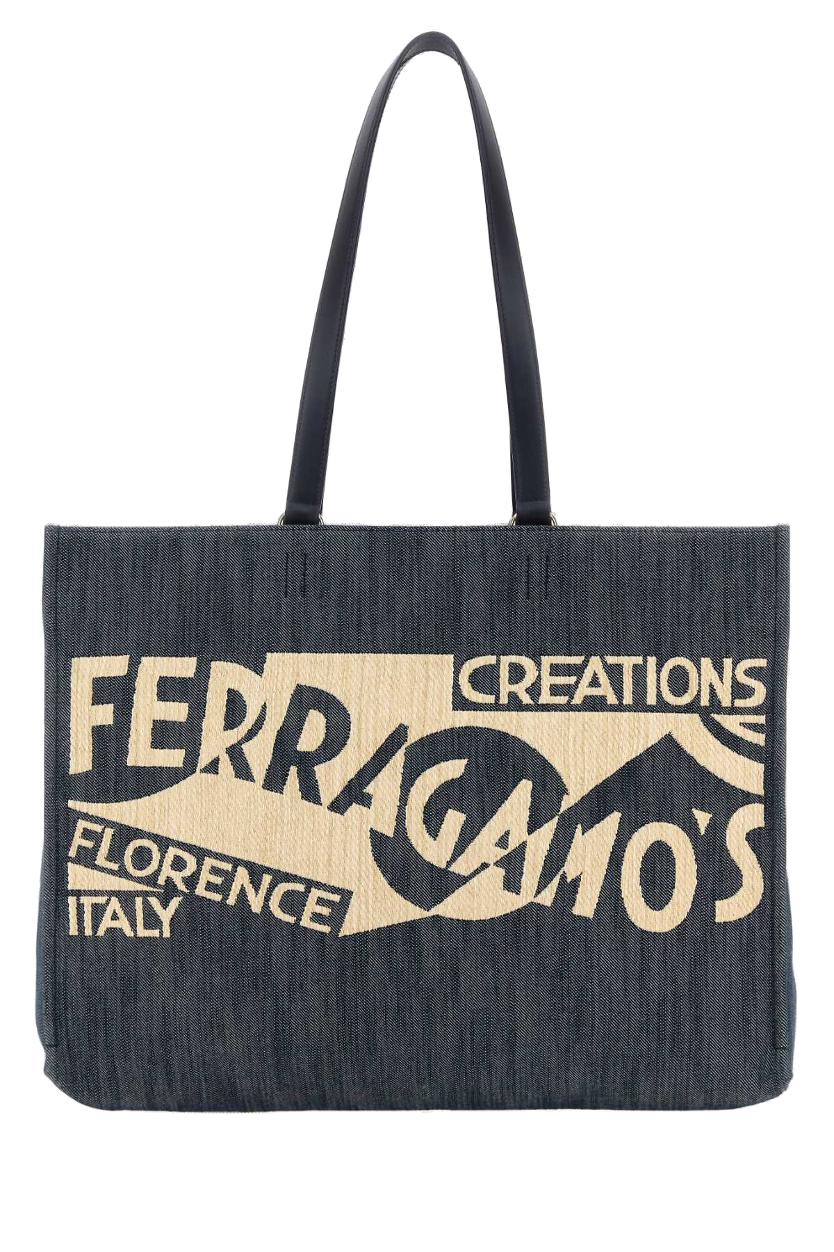 Ferragamo Sign Tote Bag — Blue