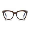 Tom Ford FT5537-B052 Square Full Rim Tortoiseshell Eyeglasses — Brown