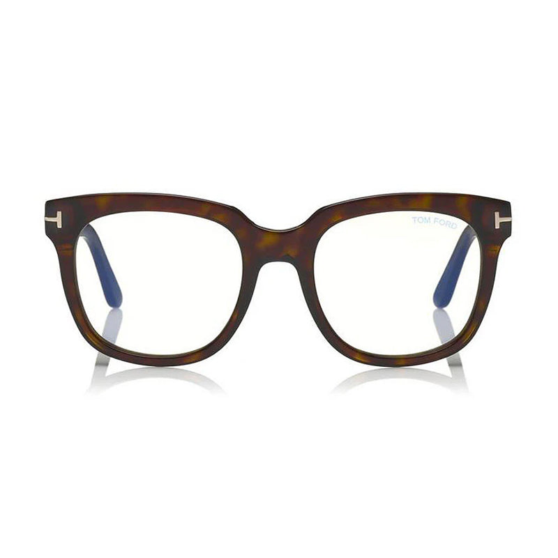 Tom Ford FT5537-B052 Square Full Rim Tortoiseshell Eyeglasses — Brown