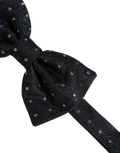 Dolce & Gabbana Gold Polka-Dot Silk Bow Tie — Black