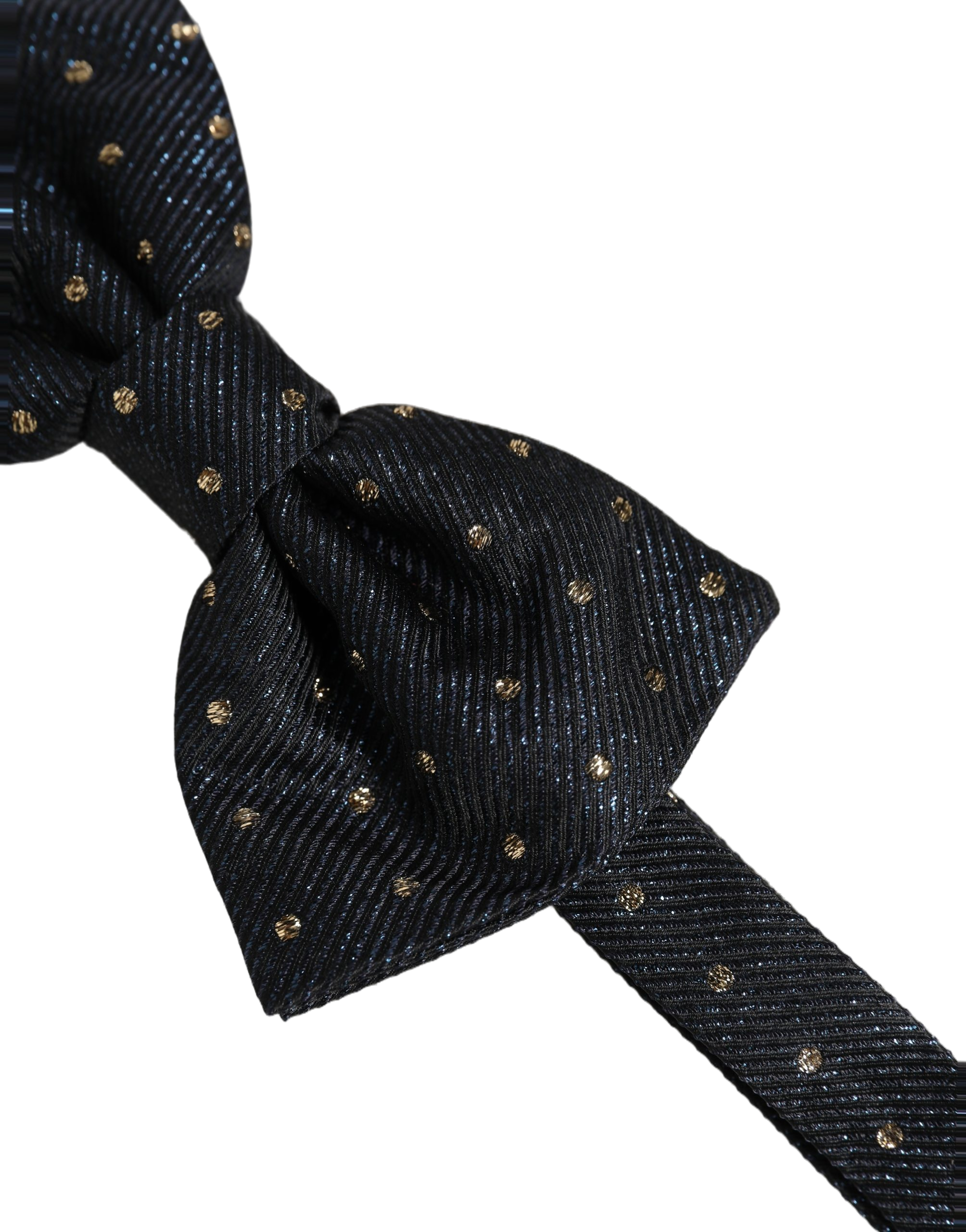 Dolce & Gabbana Gold Polka-Dot Silk Bow Tie — Black
