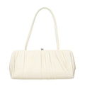 Jil Sander Pleated Leather Shoulder Bag — White