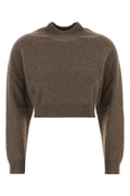 Jil Sander Wool-Cashmere Knit Sweater — Brown