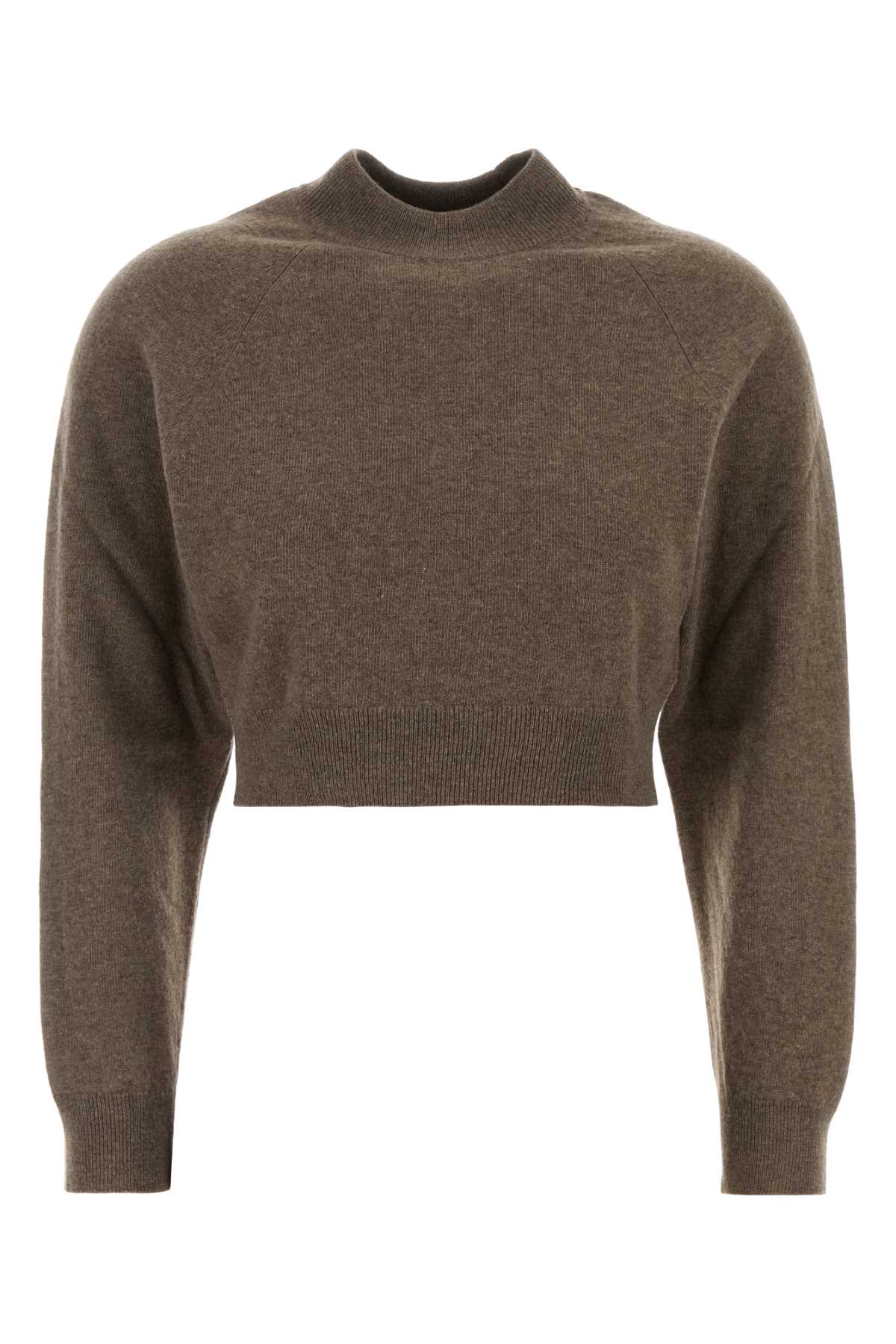 Jil Sander Wool-Cashmere Knit Sweater — Brown