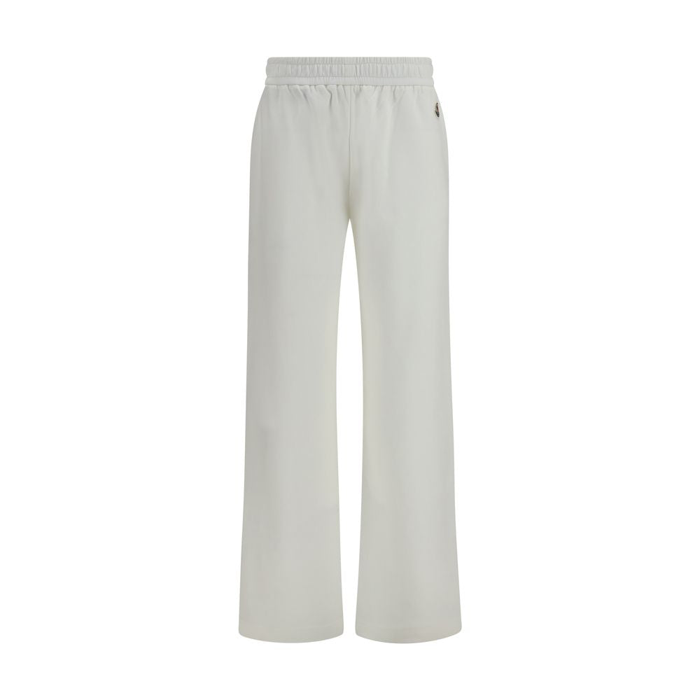 Moncler Logo-Appliqué Cotton Joggers — White