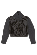 Maison AlaïA Wool and Leather Hybrid Jacket — Gray