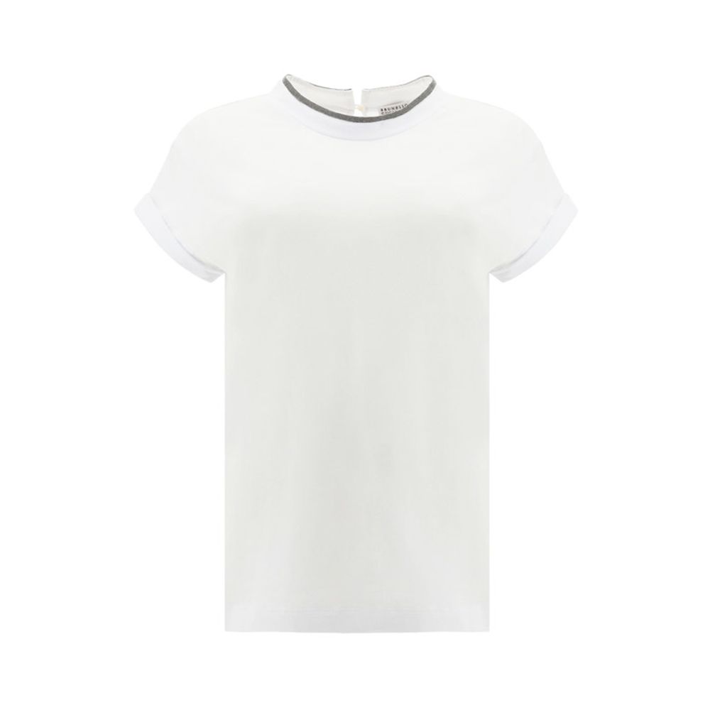 Brunello Cucinelli Monili-Trim T-Shirt — White