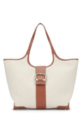 Roger Vivier Canvas and Leather Shoulder Bag — Beige