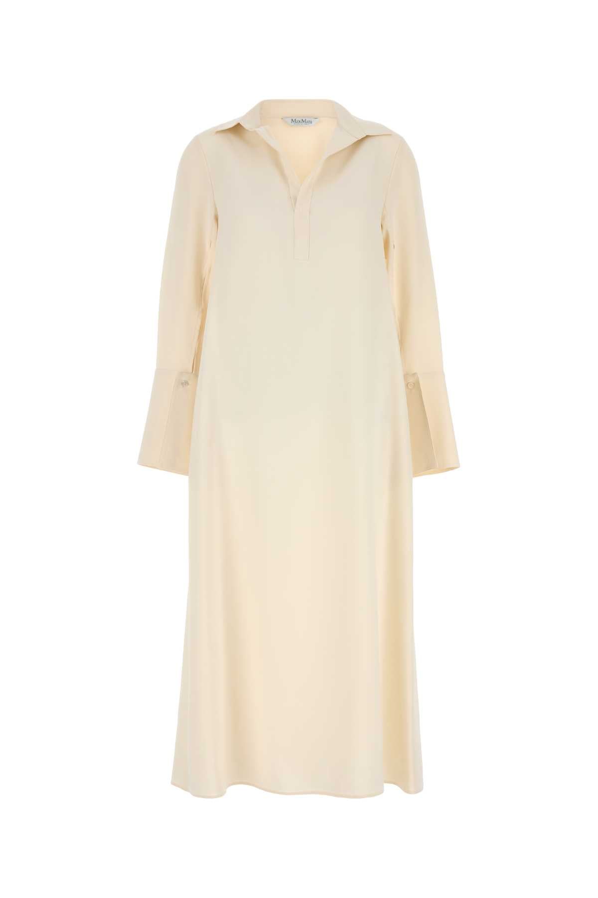 Max Mara Silk Elastane Shift Dress — Beige