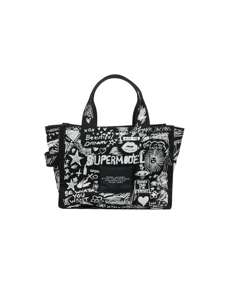 Marc Jacobs Graphic-Print Cotton Tote Bag — Black