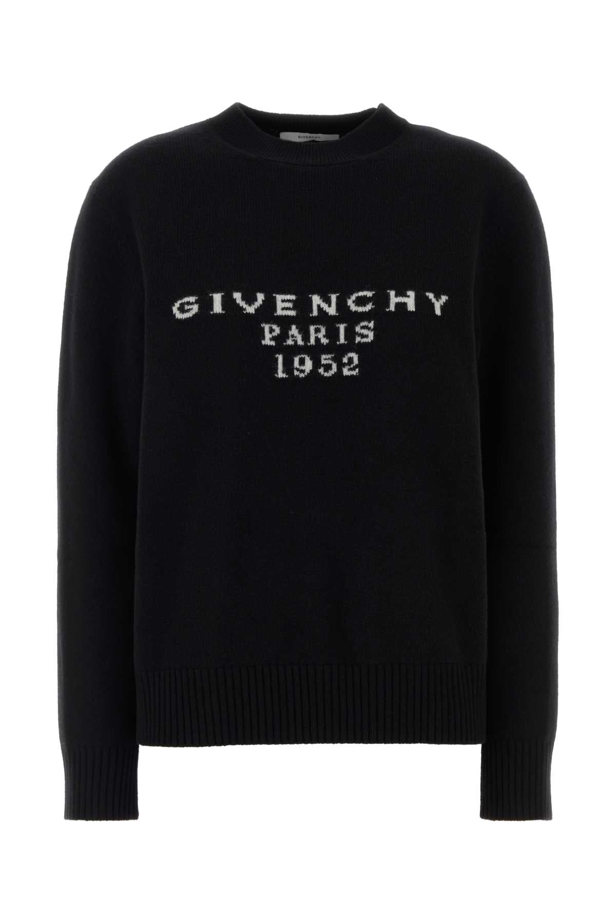 Givenchy Logo-Intarsia Wool-Cashmere Sweater — Black