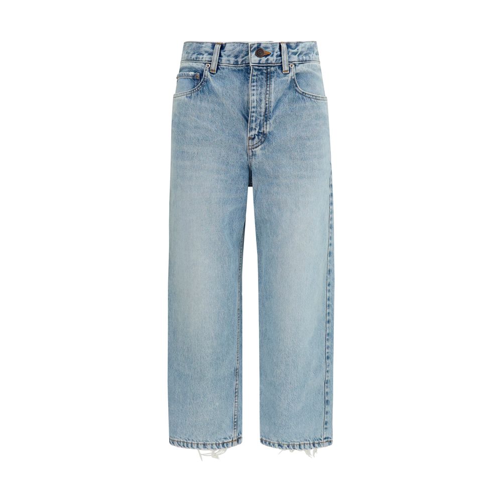 Balenciaga Jackie Capri Cropped Jeans — Blue