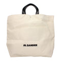 Jil Sander Logo-Embroidered Canvas Tote Bag — Beige