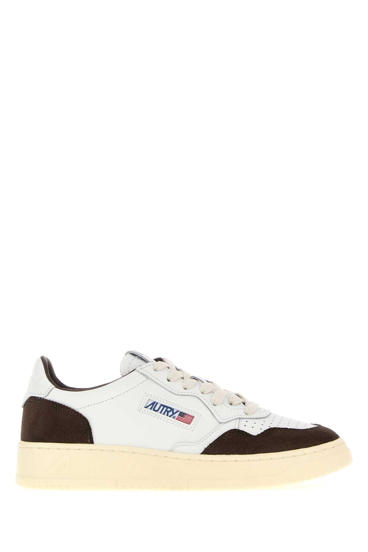Sneakers Autry in pelle e camoscio — Bianche