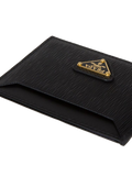 Prada Textured Calfskin Card Case — Black