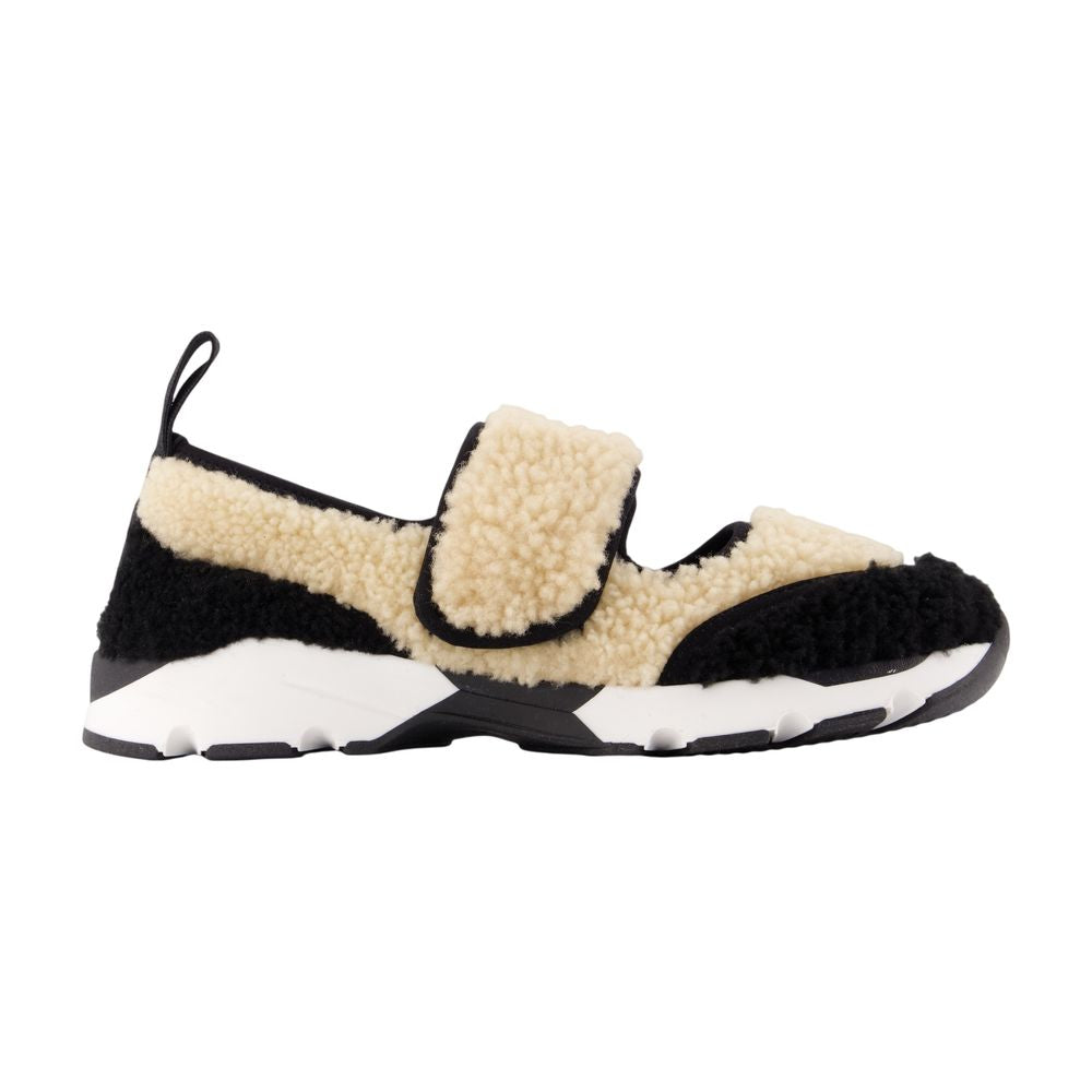 Marni Shearling & Suede Sneaker — Beige
