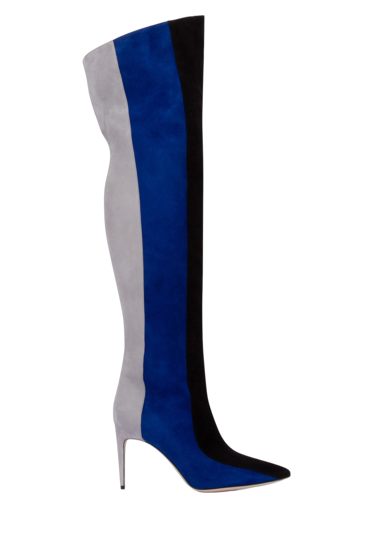Manolo Blahnik Colorblock Suede Boot — Multicolor