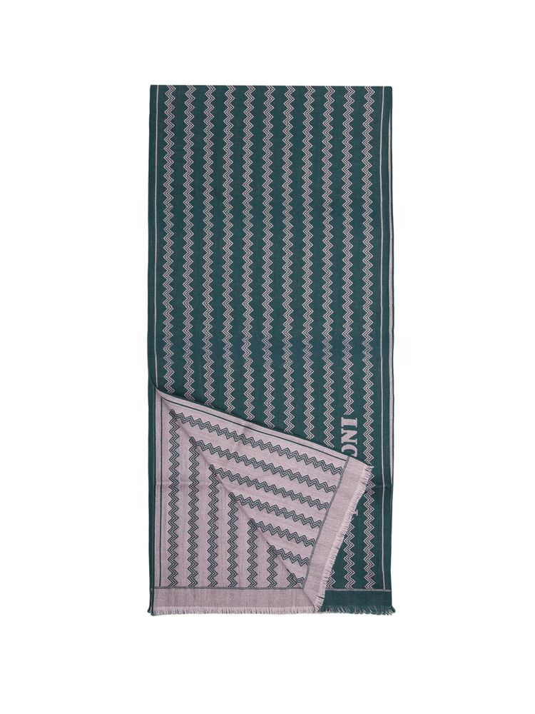 Missoni Chevron Wool Scarf — Green