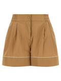Moncler Nylon with Contrasting Piping Bermuda Shorts — Beige