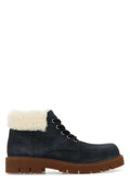 Bottega Veneta Shearling-Lined Hiking Boot — Black