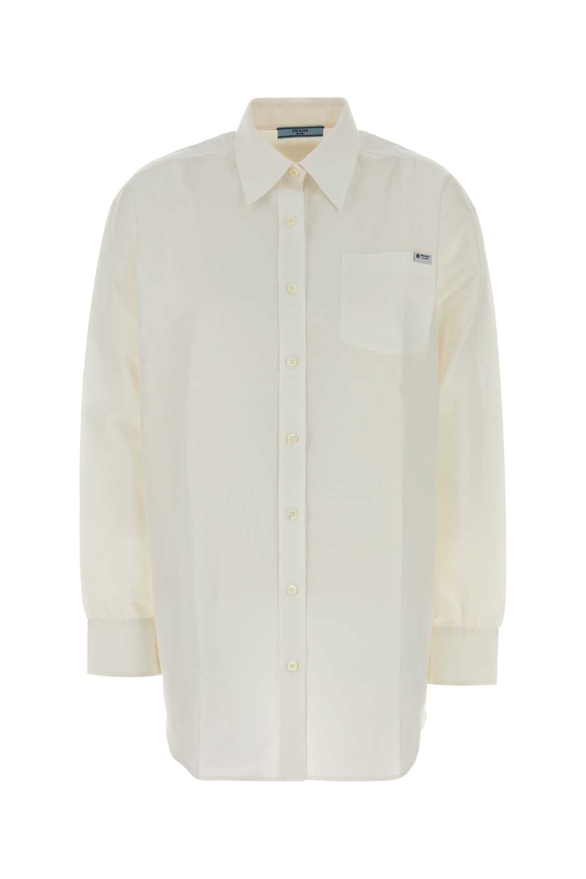 Prada Cotton-Linen Blend Shirt — White