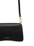 Coccinelle Calf Split Leather Crossbody Bag — Black