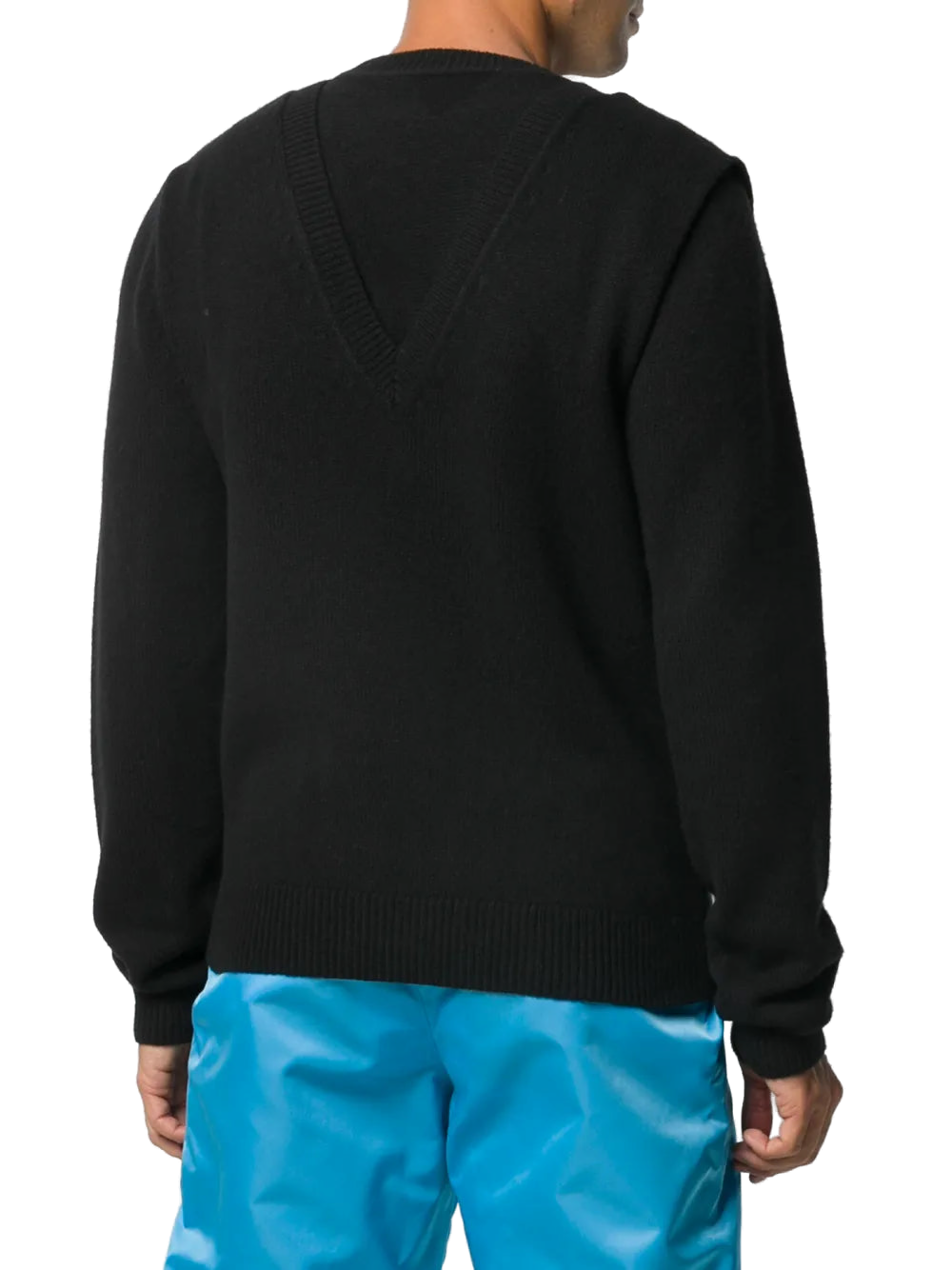 Bottega Veneta V-Neck Knit Sweater — Black