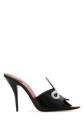Valentino Garavani Crystal-Embellished Black Leather Mule — Black