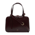 A.P.C. Virginie Box Top Handle Bag — Burgundy