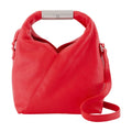 MM6 Maison Margiela Pebbled Leather Shoulder Bag — Red