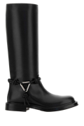 Bottega Veneta Knotted Rope-Trim Leather Boot — Black