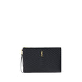 Saint Laurent Quilted Calf Leather Clutch — Black