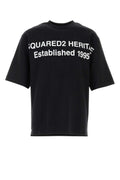 Dsquared2 Logo-Print Oversize Cotton T-Shirt — Black