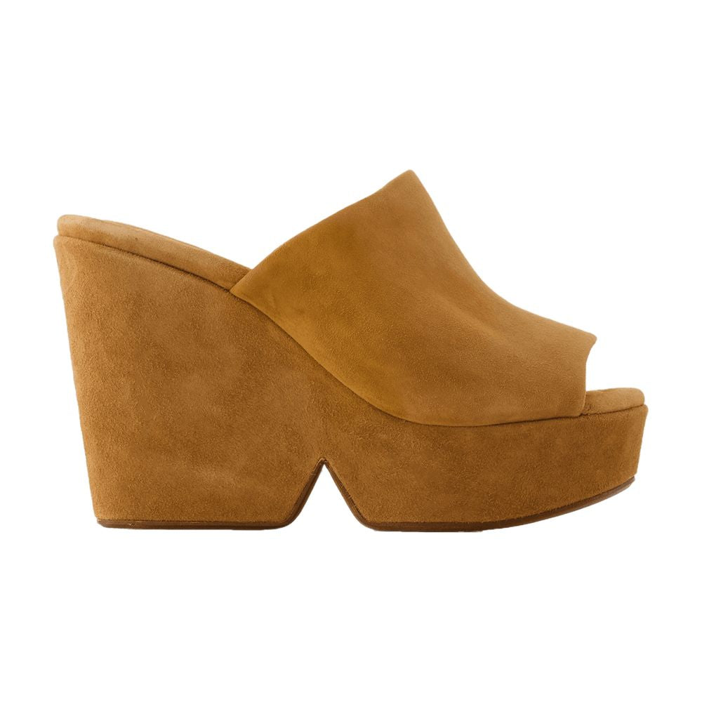 Clergerie Suede Platform Heel — Brown