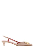 Valentino Garavani Back Slingback Heel — Beige