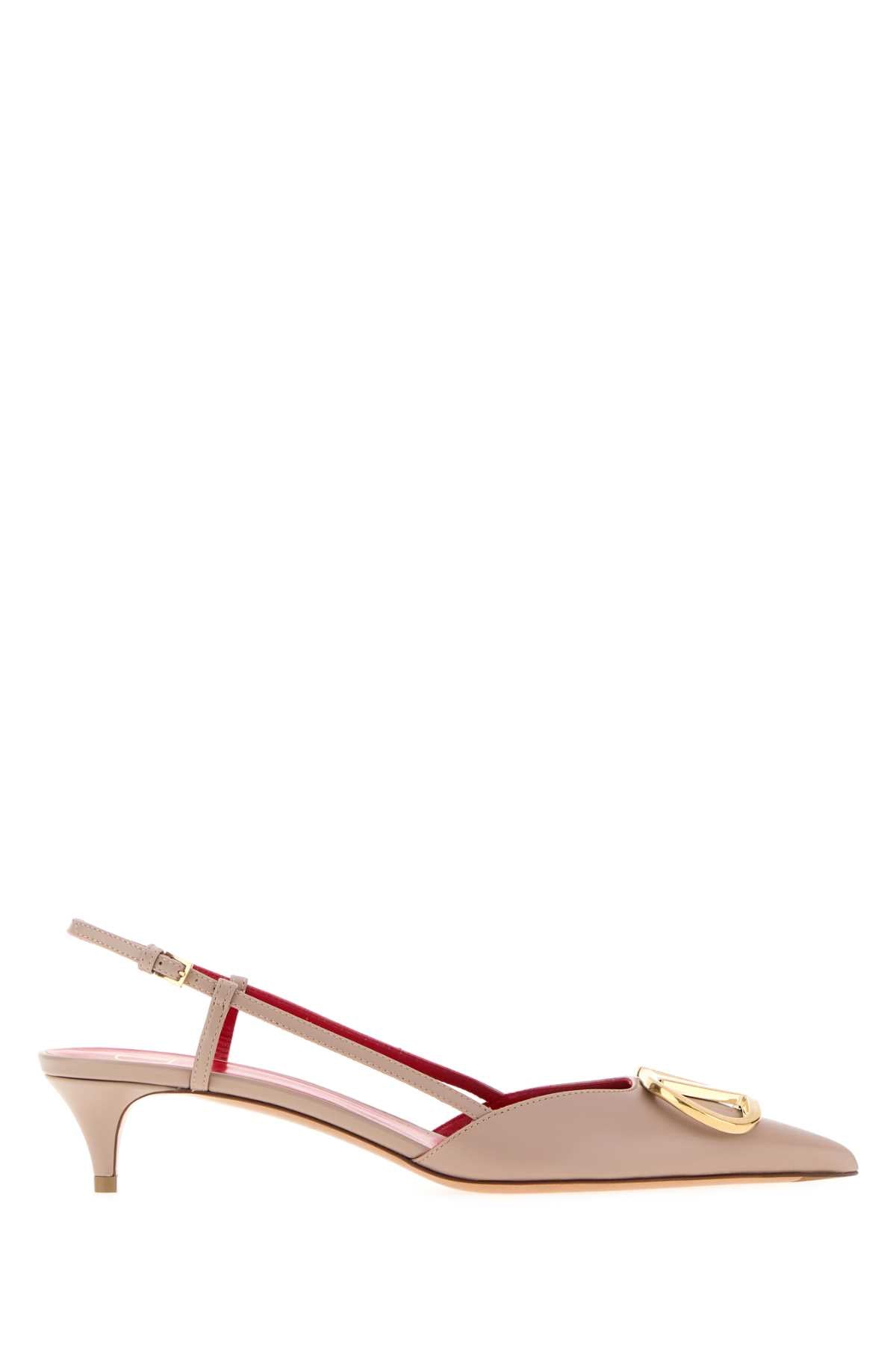 Valentino Garavani Back Slingback Heel — Beige