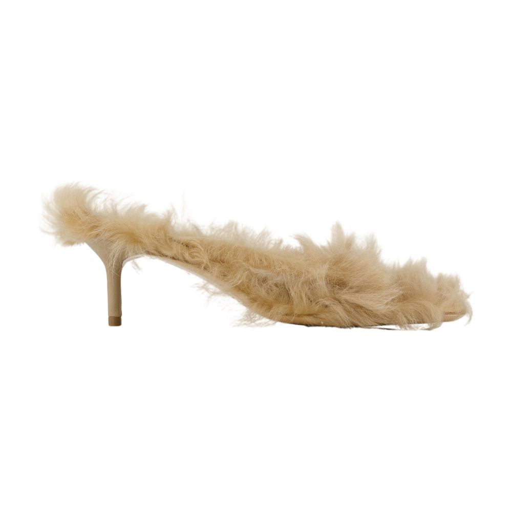 Acne Studios Lambskin Feathered Heel — Beige