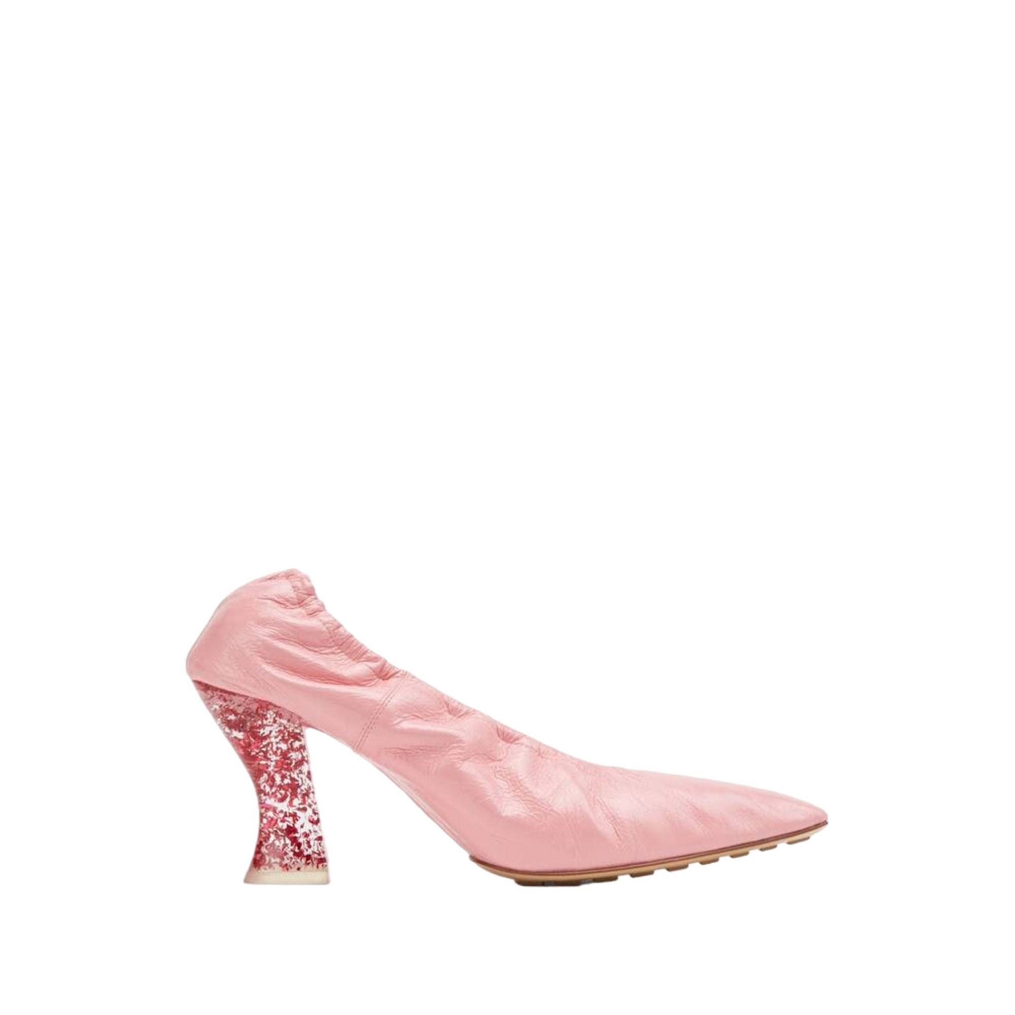 Bottega Veneta Glitter Heel Pump — Pink