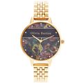 Olivia Burton Floral Dial Watch — Black