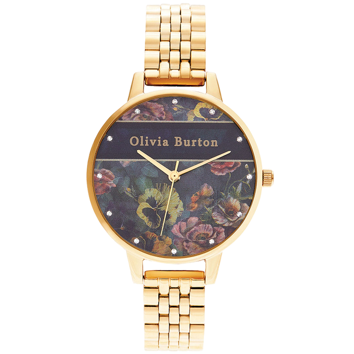 Olivia Burton Floral Dial Watch — Black