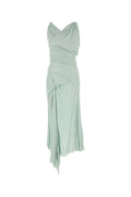 Victoria Beckham Draped Viscose Dress — Green