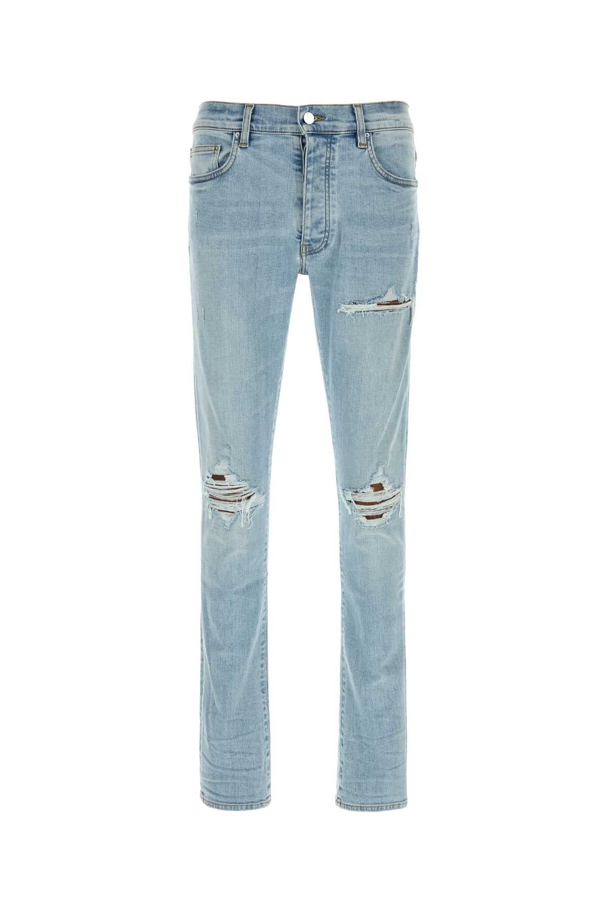 Amiri Leather Jeans — Blue