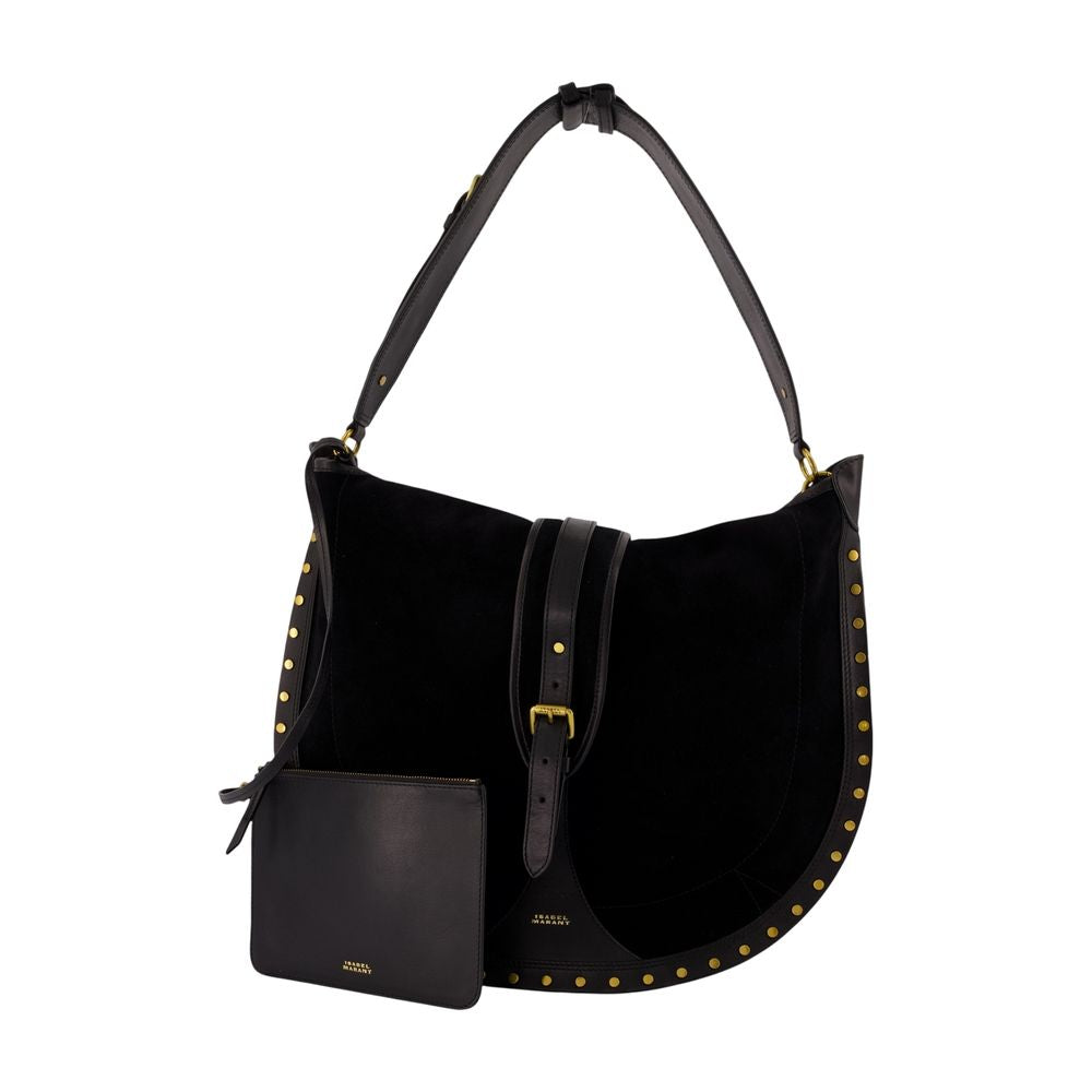 Isabel Marant Studded Calfskin Shoulder Bag — Black