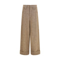 Brunello Cucinelli Merino Wool Blend Trousers — Beige